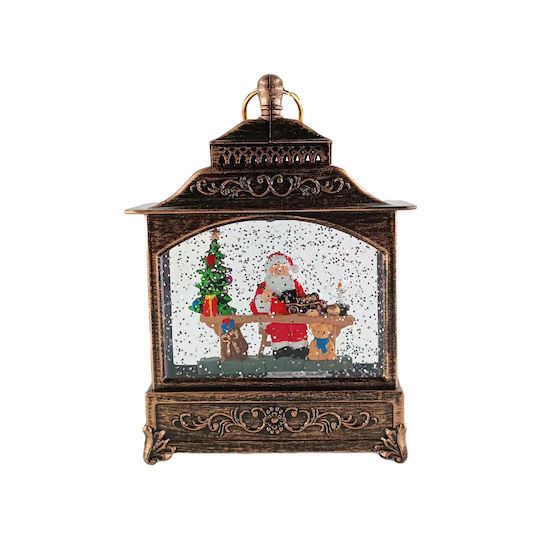 Christmas Decorative Traffic Light Lighted with Santa Claus 13x18cm