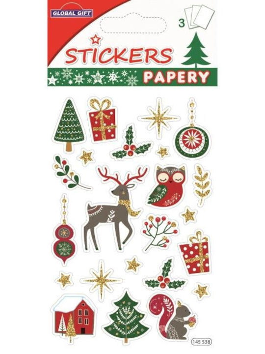 Global Gift Crăciun Autocolante Papery Christmas Stickers 8x13cm.
