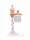 Iluminată De Crăciun Plastică Figurină Candy Roz Înălțime 36cm.