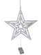 Plastic Illuminated Christmas Decorative Pendant Star 31x39cm White
