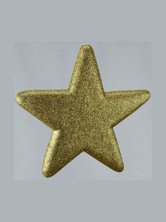 Glitter Plastic Christmas Decorative Pendant Star 50x50x50cm Gold