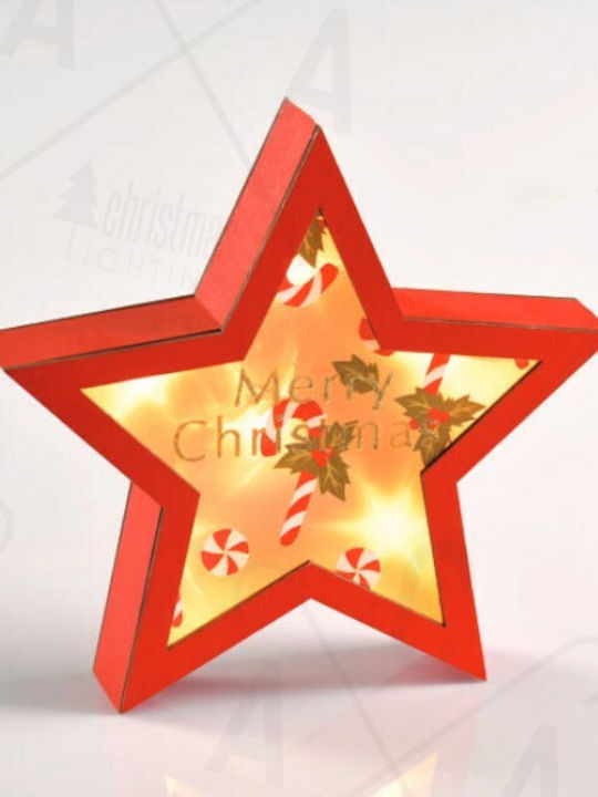 Plastic Illuminated Christmas Decorative Desktop Star White