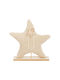 Crăciunesc Decorativ Suspendata Stea Lemnos Bej 38x8x38buc 1buc