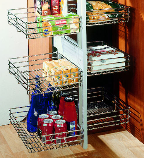 Lemi Magic Corner Cupboard Expanding Hardware with Brakes Silver 45x50cm 238-46912ASXBL