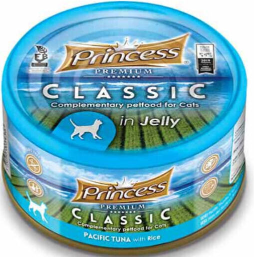 Princess Classic Premium Υγρή Τροφή για Ενήλικες Γάτες σε Κονσέρβα με Τόνο 170gr