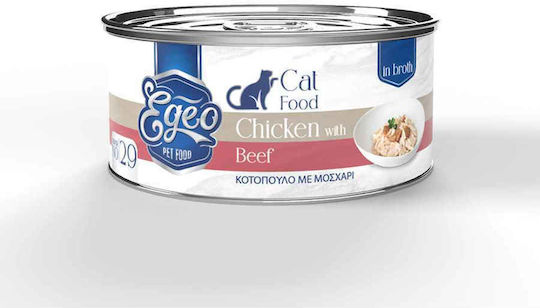Egeo Pet Food Υγρή Τροφή για Ενήλικες Γάτες σε Κονσέρβα με Κοτόπουλο 70gr