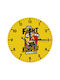 Koupakoupa Wall Clock Wooden Yellow