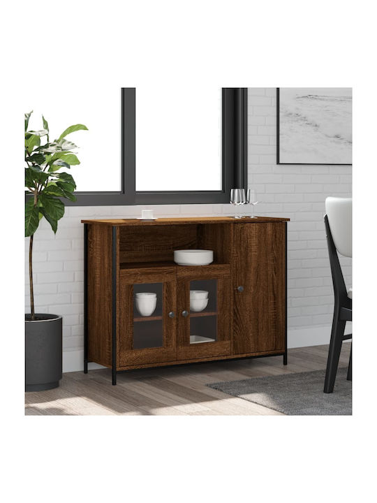 Sideboard Wooden Brown Oak 100x35x75cm