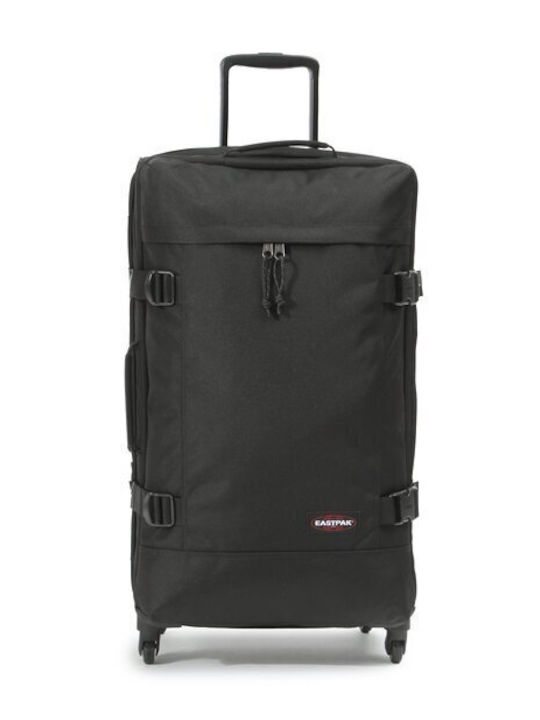 Eastpak Trans4 L Large Fabric Suitcase Black with 4 Wheels Height 75cm