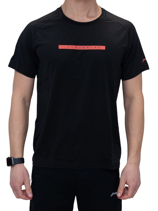 Li-Ning Ανδρικό Αθλητικό T-shirt Κοντομάνικο ΜΑΥΡΟ