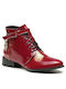 Damen Stiefeletten Burgundisch