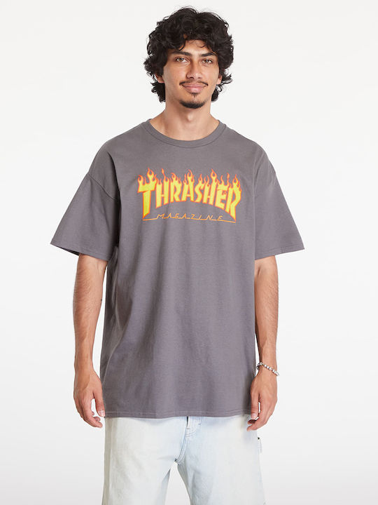 Thrasher Flame T-shirt Grey.