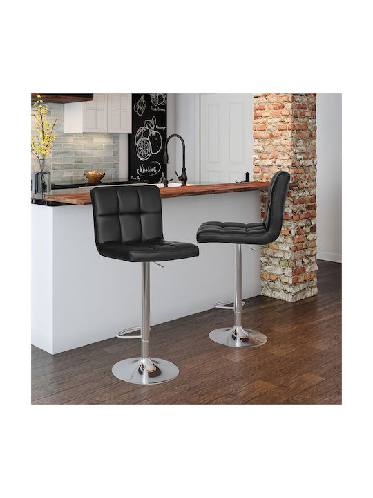 Scaune Bar cu Spătar & Înălțime Reglabilă Negru 2buc 38x44.5x115buc