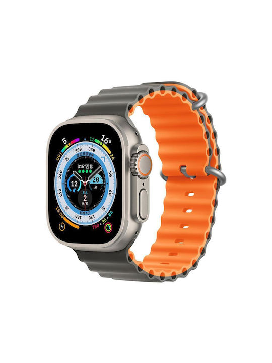 Devia Two-Tone Λουράκι Σιλικόνης Γκρι-Πορτοκαλί (Apple Watch Ultra 49mm)