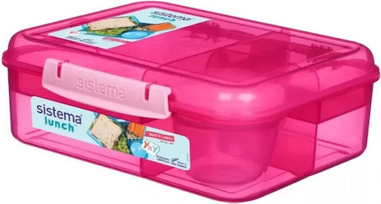 Sistema Plastic Kids' Food Container 1.65lt Pink x x 7.7cm