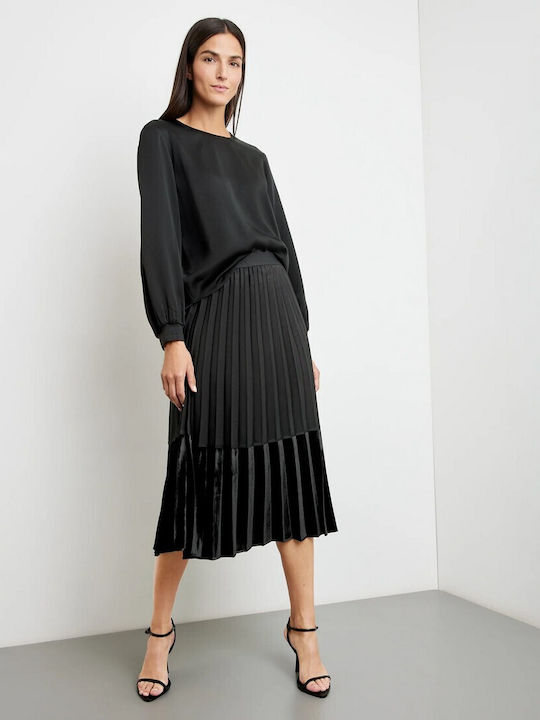 Gerry Weber Pleated Midi Skirt in Black color