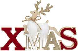 Christmas Fabric Decorative Sign White 23.5x15x2cm. Διακοσμητική