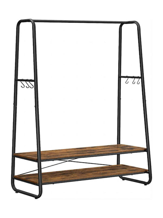 Hallway Furniture with Shoe Rack Rustic Brown and Black 100x45x160cm