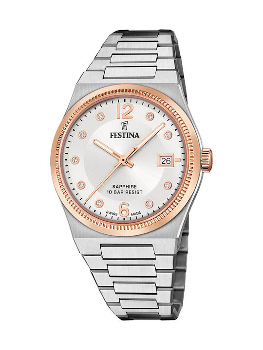 Festina Damen Uhr mit Silber Metallarmband