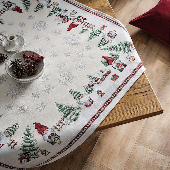 Gofis Home Weihnachtlich Tischtuch Metallisch Weiß L170xB135cm.