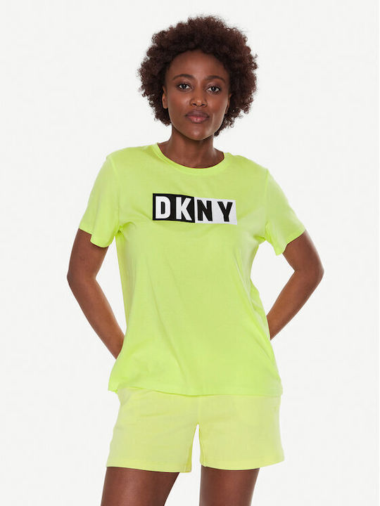 DKNY Damen Sport T-Shirt Yellow