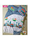 Kentia Viking Set Kids Duvet Cover Single with Pillowcase Cotton GREY- RED- BLUE- GREEN 160x240cm