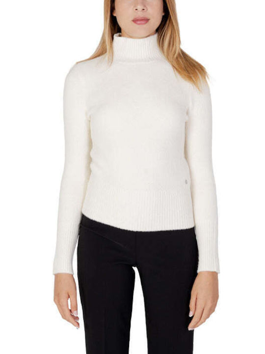 Guess Long-sleeved Women's Pullover Turtleneck White