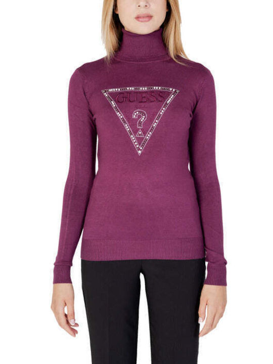 Guess Women's Long Sleeve Pullover Turtleneck Bordeaux