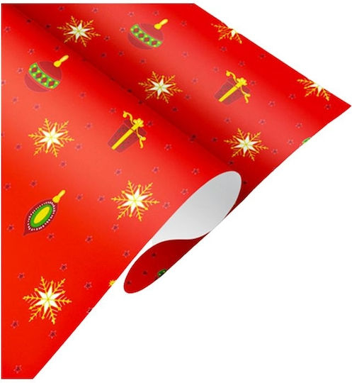 Weihnachtlich Einwickelpapier für Geschenke Rot 200cm.