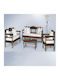 Aegean Living Room Furniture Set 3-Seater & 2-Seater & Armchair Brown