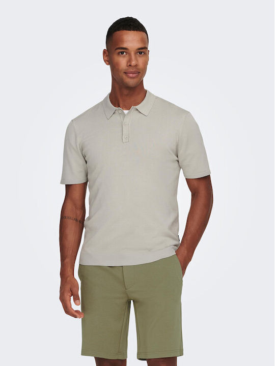 Only & Sons Polo Short Sleeve Gray Men's Blouse
