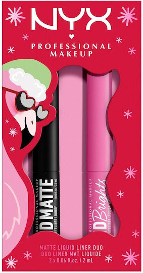 NYX Professional Makeup Fa. La. La. La. Land. Vivid Liner Duo Holiday Pen Eye Liner Vivid Matte Liquid Liner 2ml & Vivid Brights Liquid Liner 2ml 2ml