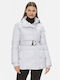 Women's Short Puffer Jacket for Winter Gray