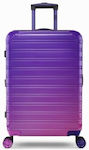 Medium Travel Bag Purple with 4 Wheels Height 66cm