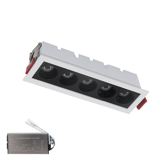Elmark El05 LED Commercial Linear Recessed Ceiling Light 5W Natural White 148cm