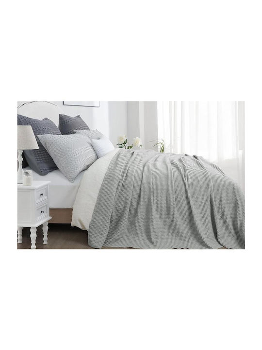 Viosarp Κουβέρτα Πικέ Υπέρδιπλη 220x240εκ. Γκρι
