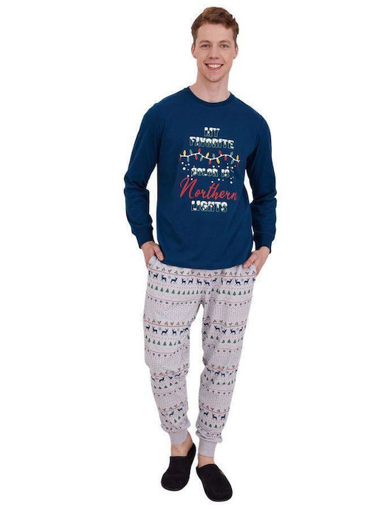 Roly Poly Men's Winter Pajamas Set Dark Blue
