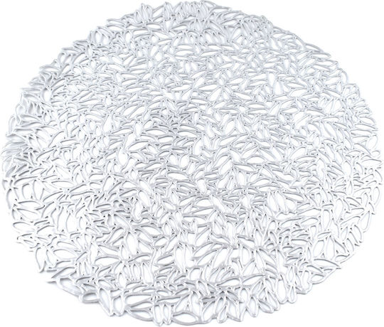 Tpster Platzdeckchen Rund Kunststoff Silber 38cm 1Stück