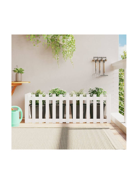 vidaXL Erhöht Blumenkasten Hölzernes White 150x...