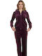 Primavera Winter Damen Pyjama-Set Samt Eggplant