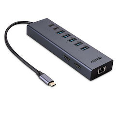 Lindy Dst-mini Duo USB-C / USB-A Docking Station 4K PD Ethernet