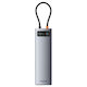 Baseus Starjoy Metal Glam USB-C Docking Station with HDMI 4K PD Ethernet and Support for 2 Monitors Silver