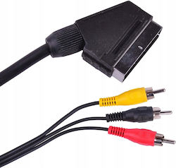 Cablu Scart de sex masculin - Componenta masculină / Scart de sex masculin 1.5m Negru LEC-KPO2716-1