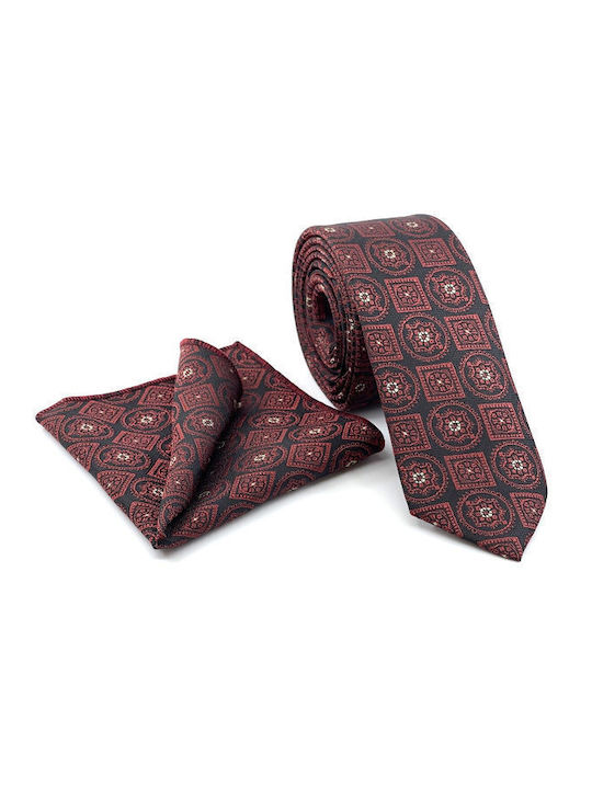 Legend Accessories Τυπου Micro Men's Tie Set Monochrome Burgundy