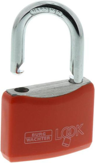 Burg Wachter Padlock Brass with Key 53.5mm Red 1pcs