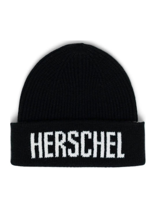 Polson Beanie Unisex Σκούφος με Rib Πλέξη σε Μαύρο χρώμα