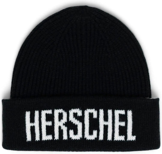 Polson Beanie Unisex Căciulă cu Tricotaj Rib în culoarea Negru