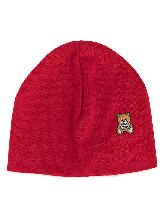Moschino Knitted Beanie Cap Red