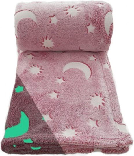Pătură Fleece Fosforescentă Roz 150x180cm