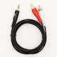 TB Touch Καλώδιο Ήχου 3.5mm male - 2x RCA male Μαύρο 15m AKTBXAJ2RCA150B